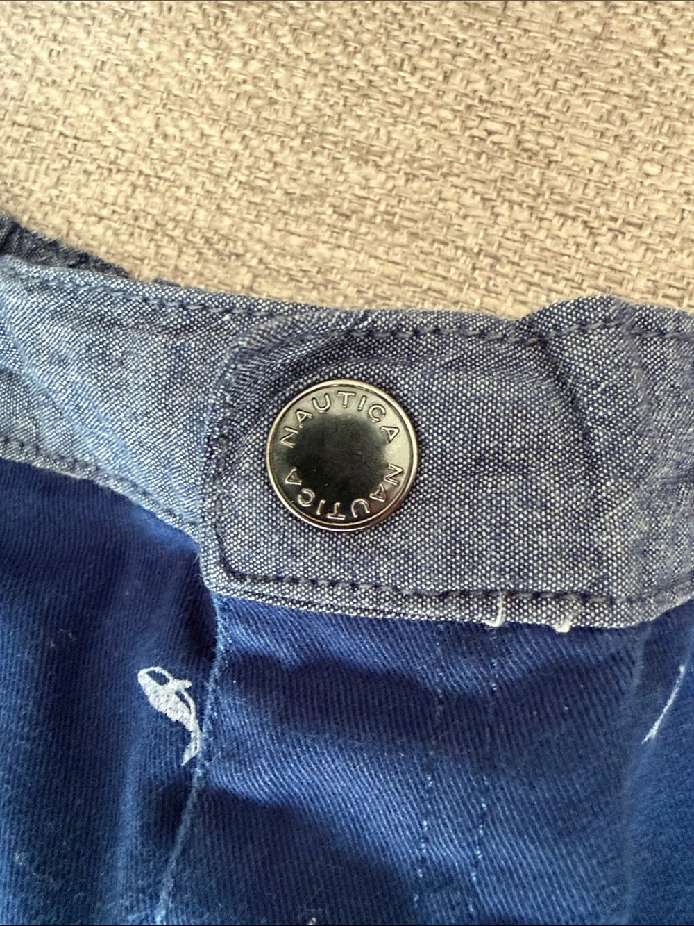 Nautica Navy Blue Whale Embroidered Boys Shorts 4T